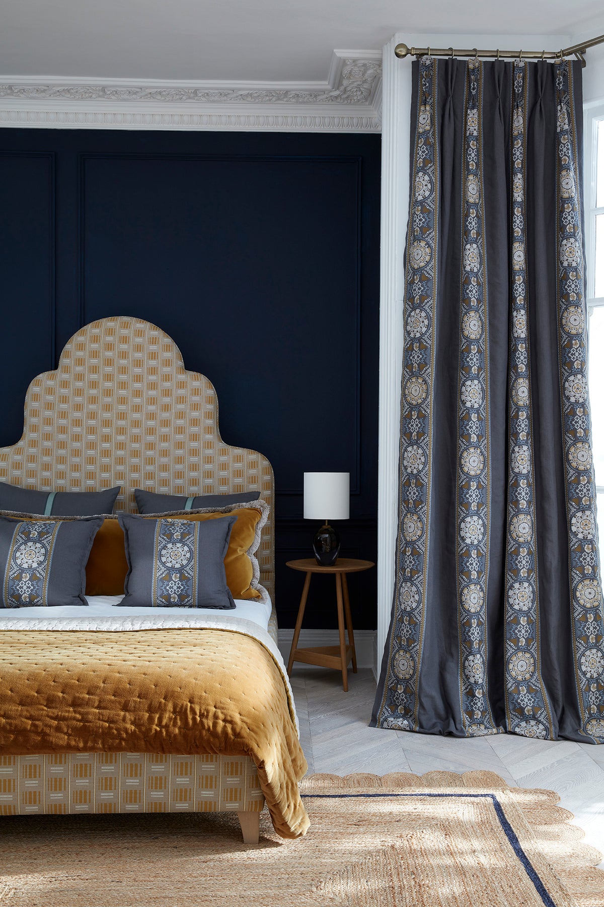 James Hare Suzani Stripe Ink/Gold Made to Measure Roman Blinds