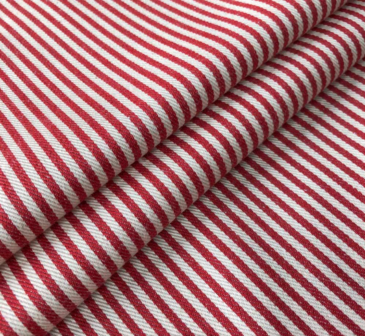 Peony - Candy Stripe Fabric Ian Mankin 100% Cotton 