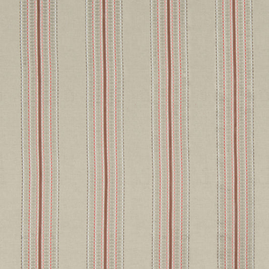 Natural/Dusky Rose - Ceylon Stripe Fabric James Hare Linen/Cotton 