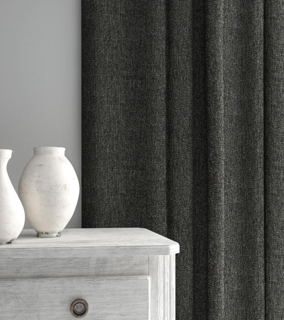 Charcoal - Orta by Linwood - Fabric, Curtains, Roman Blinds drape