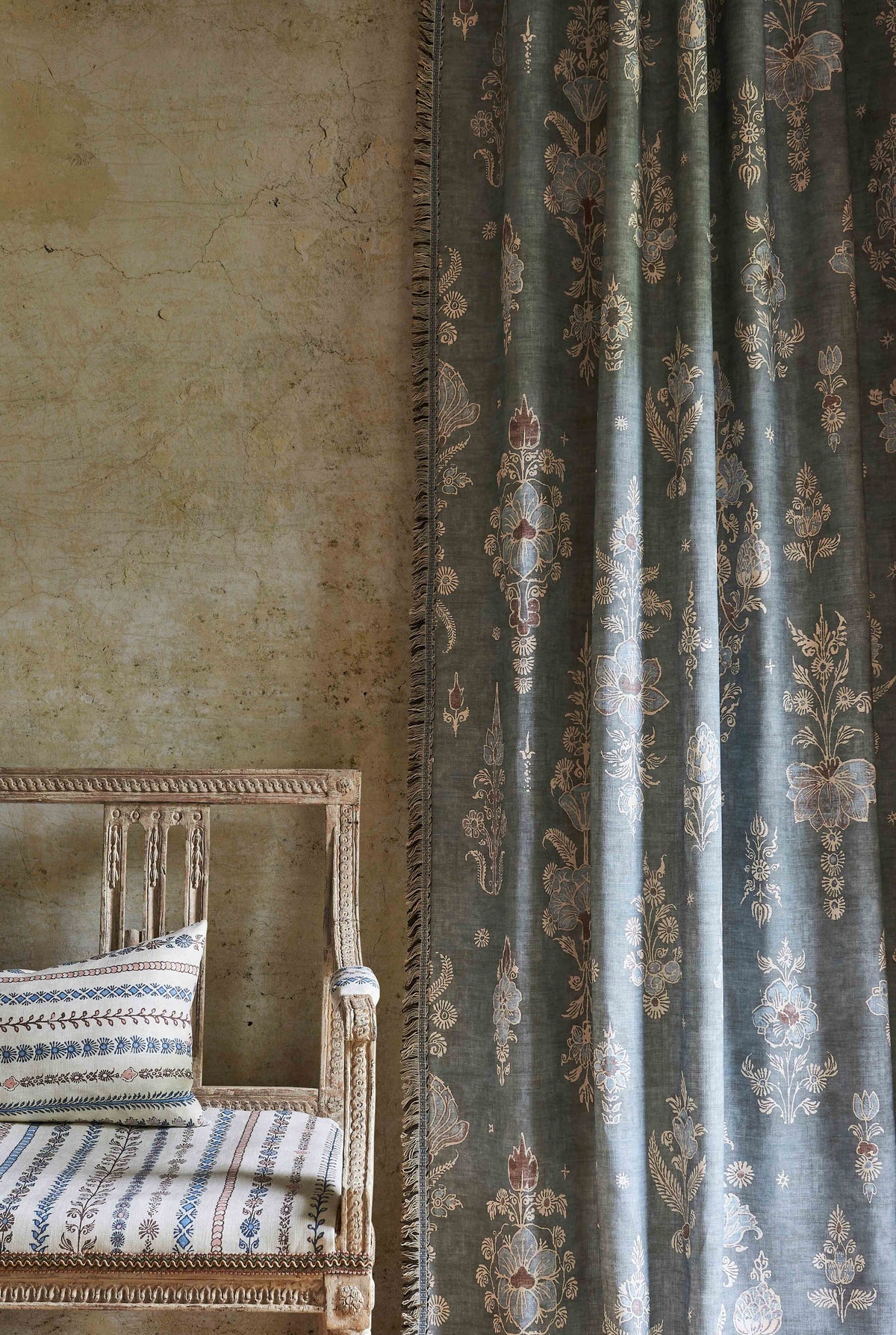 Lewis & Wood Citadel Blue Almond Made to Measure Curtains – lifestyle photograph