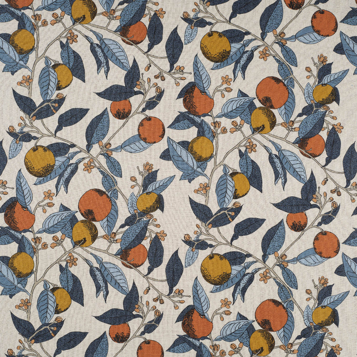 James Hare Orange Grove Tangelo Blue Made to Measure Roman Blinds
