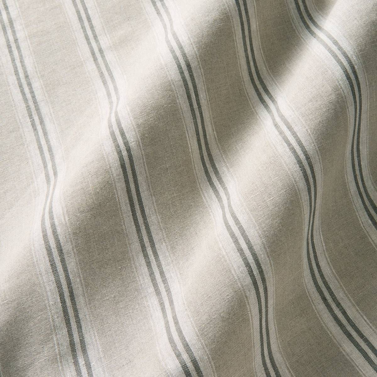 Cooshy Natural/Dove Stripe 100% Linen Fabric