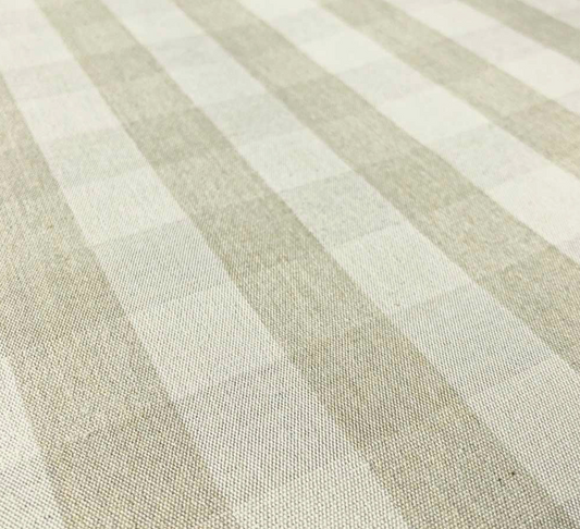 Cream - Large Suffolk Check Fabric Ian Mankin 100% Cotton