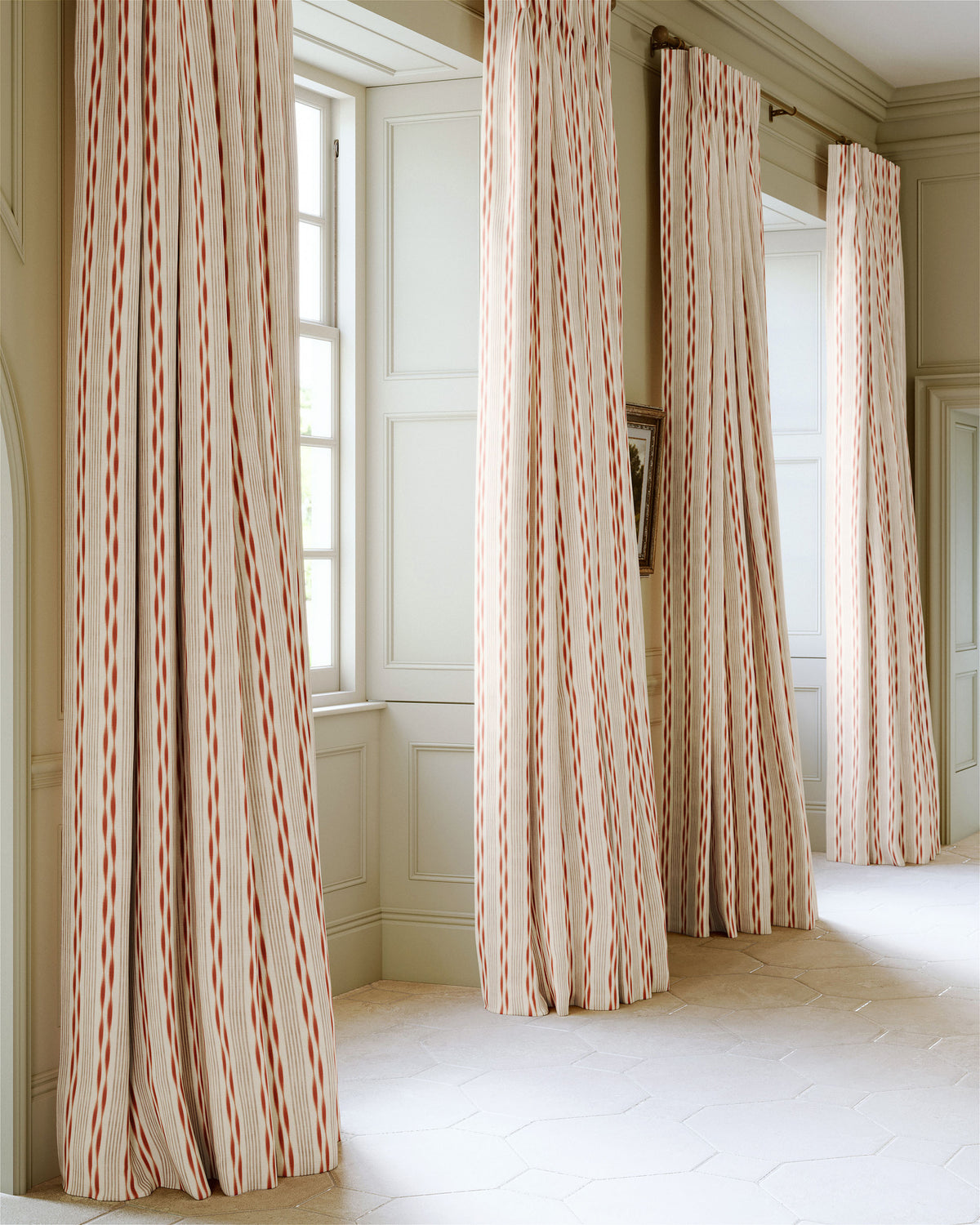James Hare Aura Stripe Coral Pink Made to Measure Roman Blinds