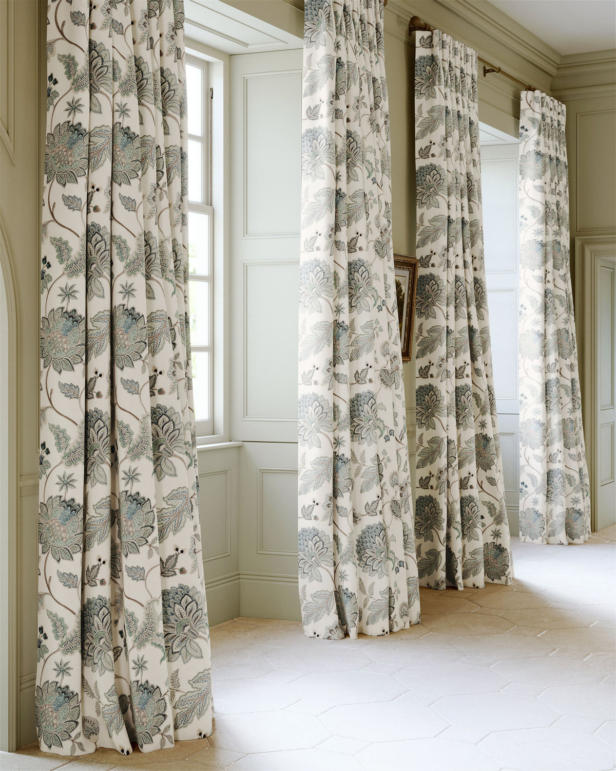 James Hare Bloom Blue Made to Measure Roman Blinds