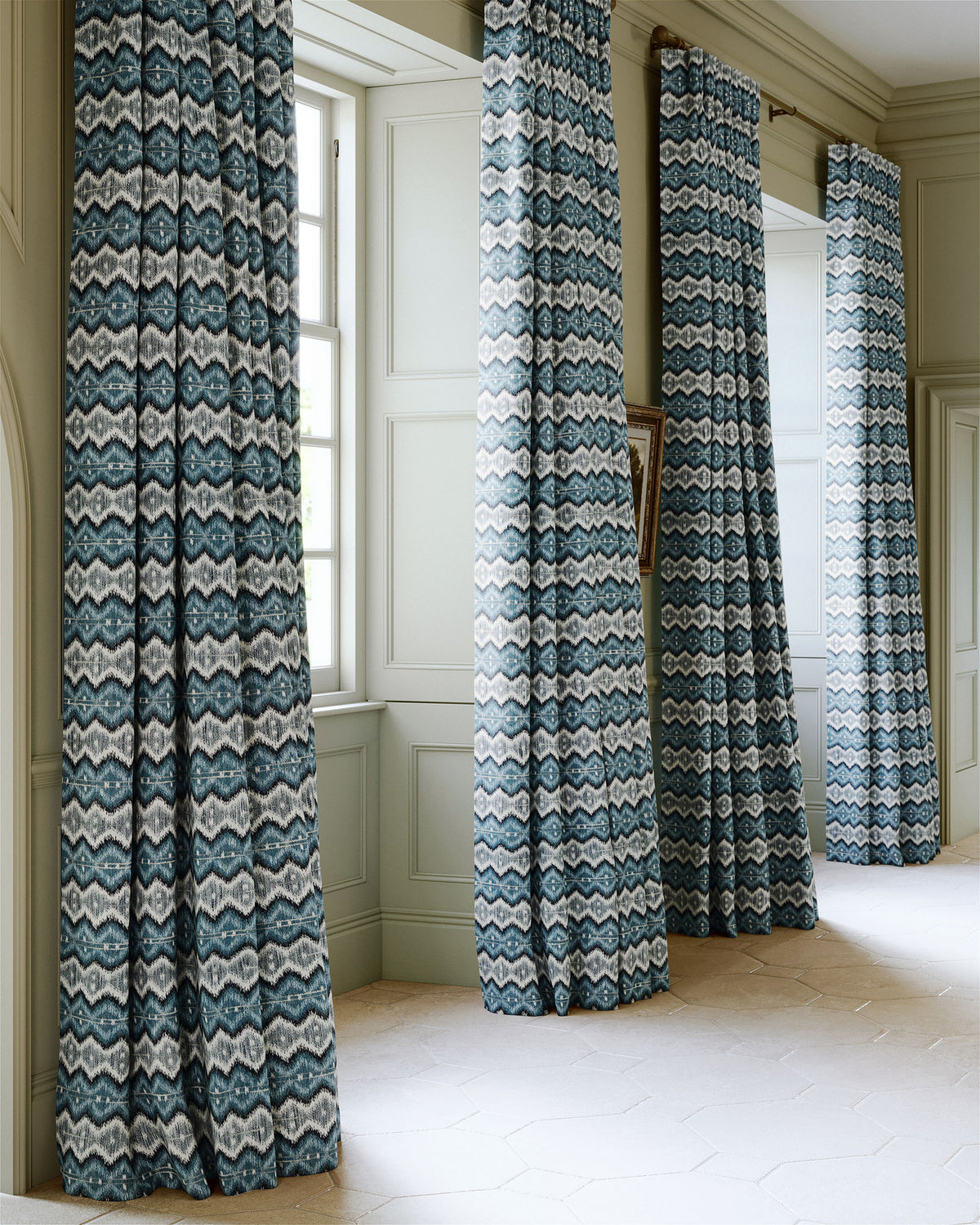 James Hare Mirage Blue Made to Measure Roman Blinds