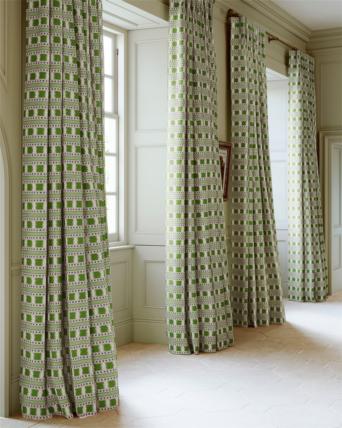 James Hare Paxton Blue/Green Made to Measure Roman Blinds