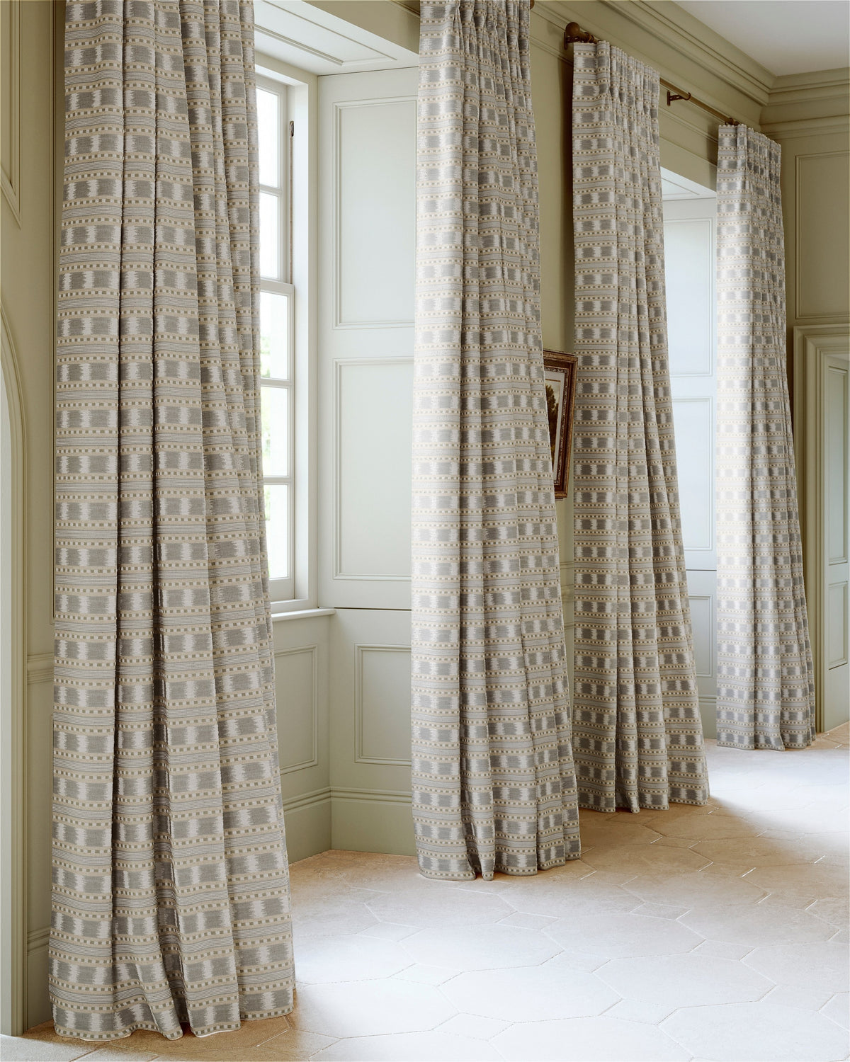 James Hare Paxton Grey/Natural Made to Measure Curtains