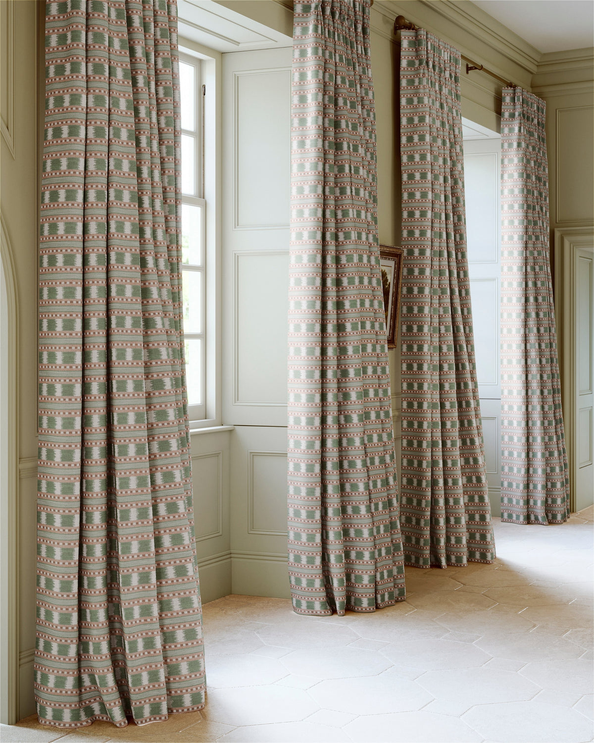 James Hare Paxton Pink/Green Made to Measure Curtains