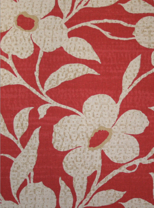 Red - Daisy Flower Fabric Kate Forman 100% Cotton