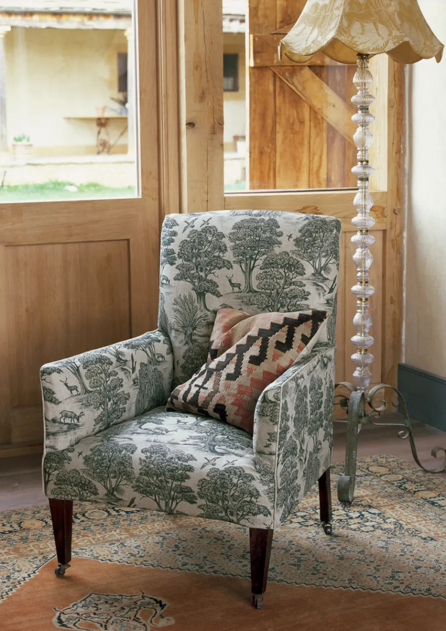 Lewis & Wood Deer Park Forest Green Made to Measure Roman Blinds – lifestyle photograph