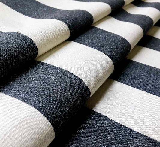 Cooshy Black Devon Stripe 100% Cotton Fabric
