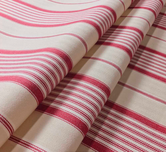 Peony - Empire Stripe 1 Fabric Ian Mankin 100% Cotton fold 