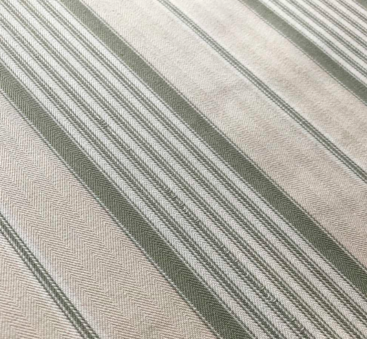 Sage - Empire Stripe 1 Fabric Ian Mankin 100% Cotton 