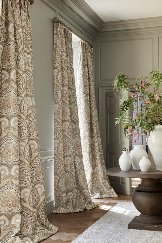 Natural - Fitzrovia Fabric by James Hare curtains