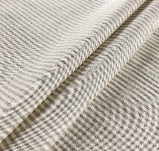 Flax - Candy Stripe Fabric Ian Mankin 100% Cotton 