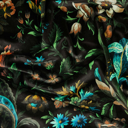 Onyx - Florika Velvet by House of Hackney - Fabric, Curtains, Roman Blinds