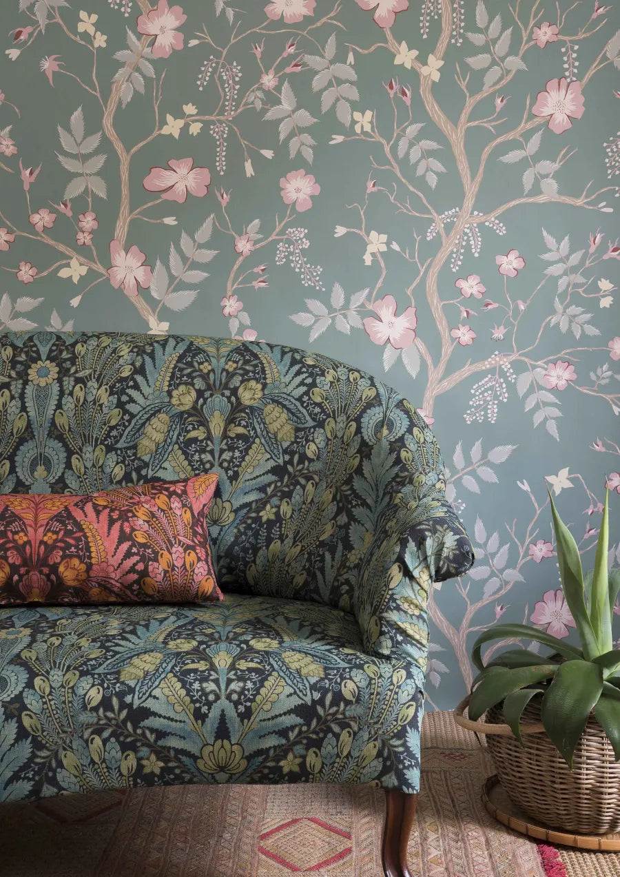Lewis & Wood Hawskmoor Peacock Made to Measure Curtains – lifestyle photograph
