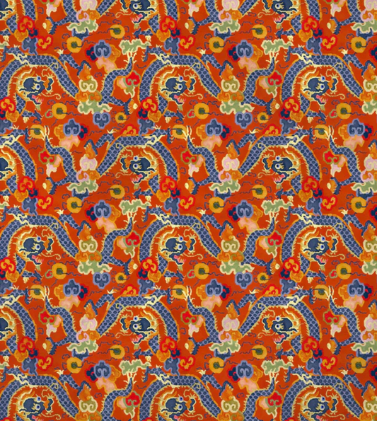 Hot Orange - Double Dragon by Linwood - Fabric, Curtains, Roman Blinds