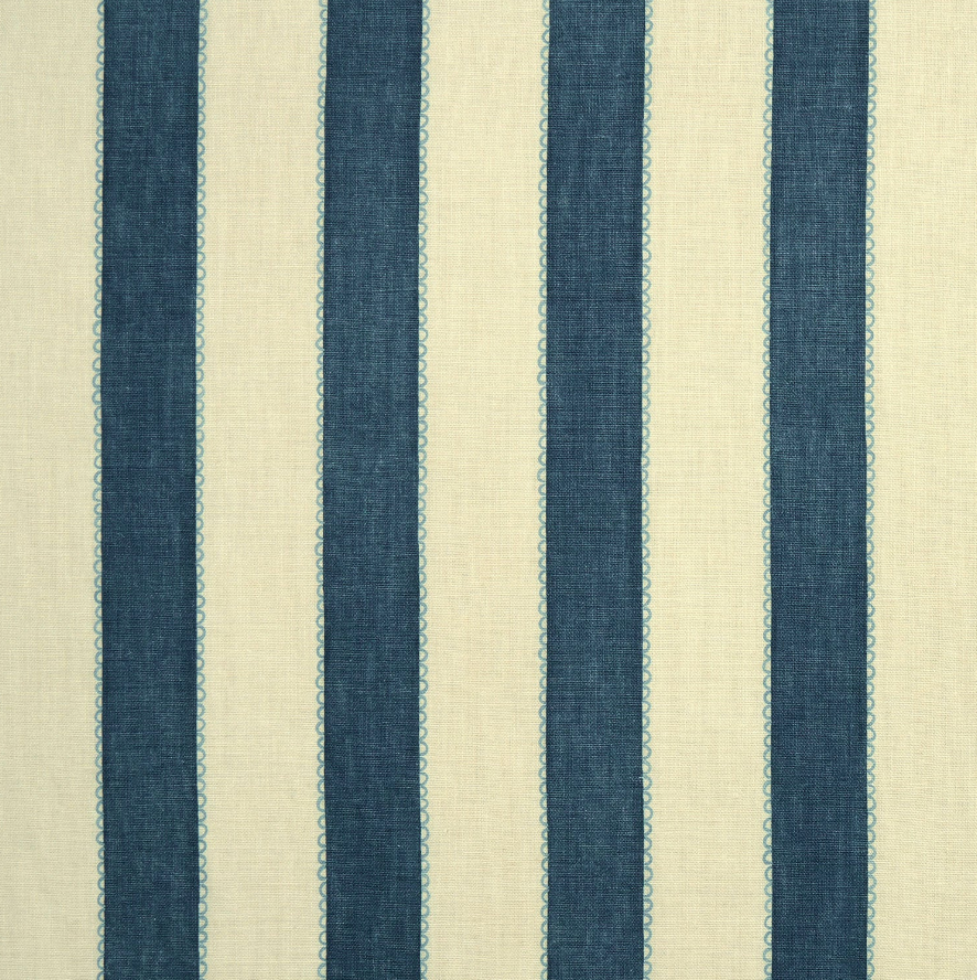 Indigo - Lola Stripe by Linwood - Curtains & Roman Blinds