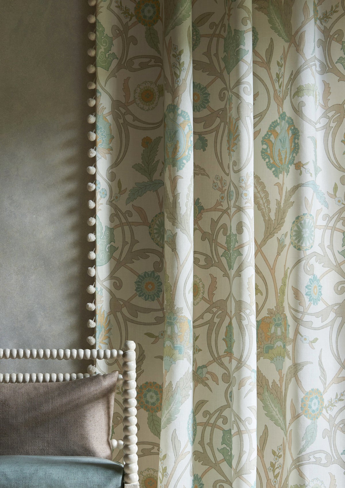 Lewis & Wood Ipek Damask Ceramic Made to Measure Curtains – lifestyle photograph