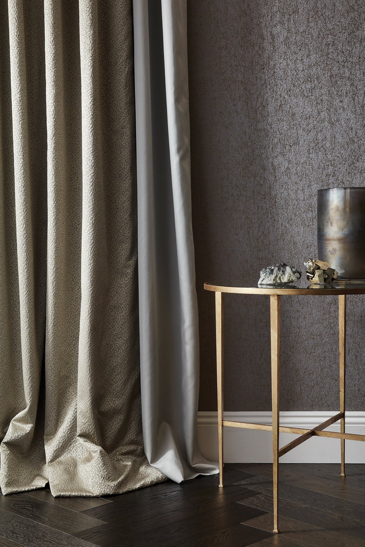 James Hare Mineral Silk Onyx Made to Measure Curtains
