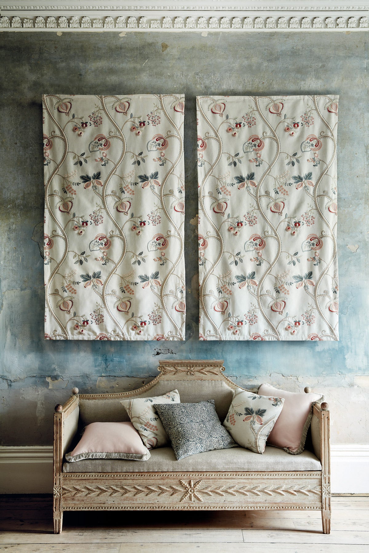 James Hare Elizabeth Red/Blue Made to Measure Curtains