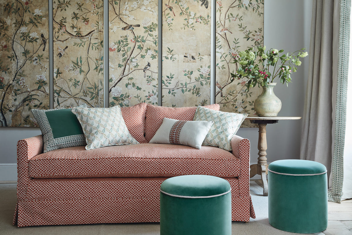 James Hare Knot Garden Green Made to Measure Curtains