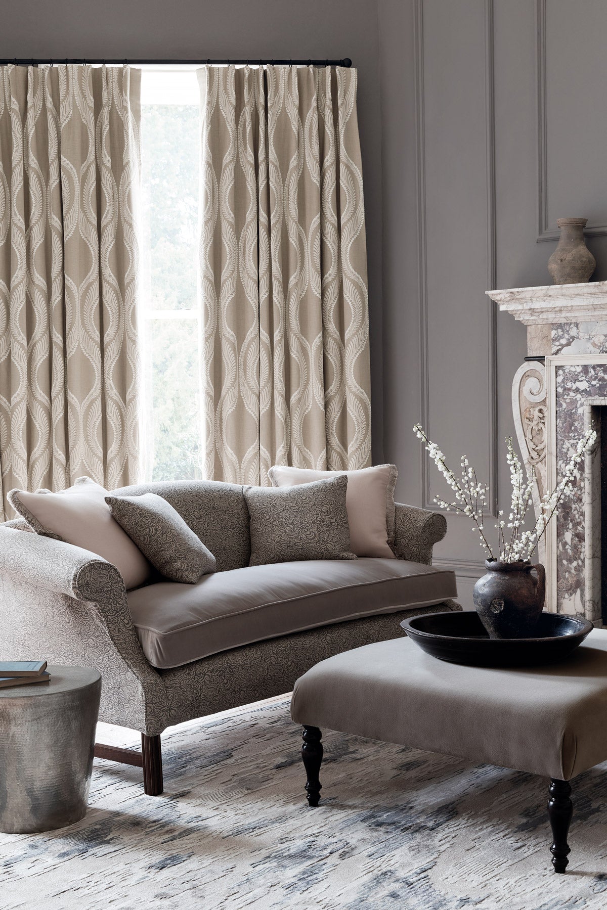 James Hare Gardyne Grey Made to Measure Roman Blinds