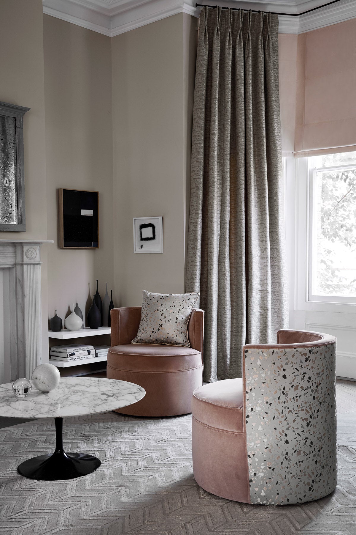 James Hare Terrazzo Blue Made to Measure Roman Blinds