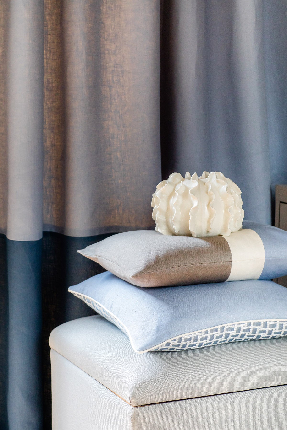 James Hare Iona Bone Made to Measure Curtains