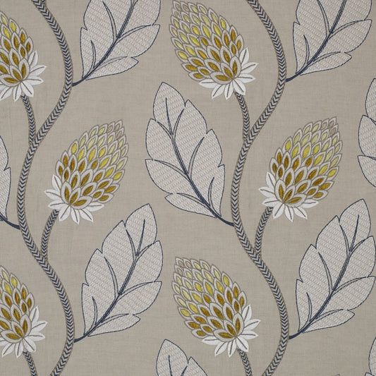 Yellow - Portobello Fabric James Hare Linen/Cotton Fabric 