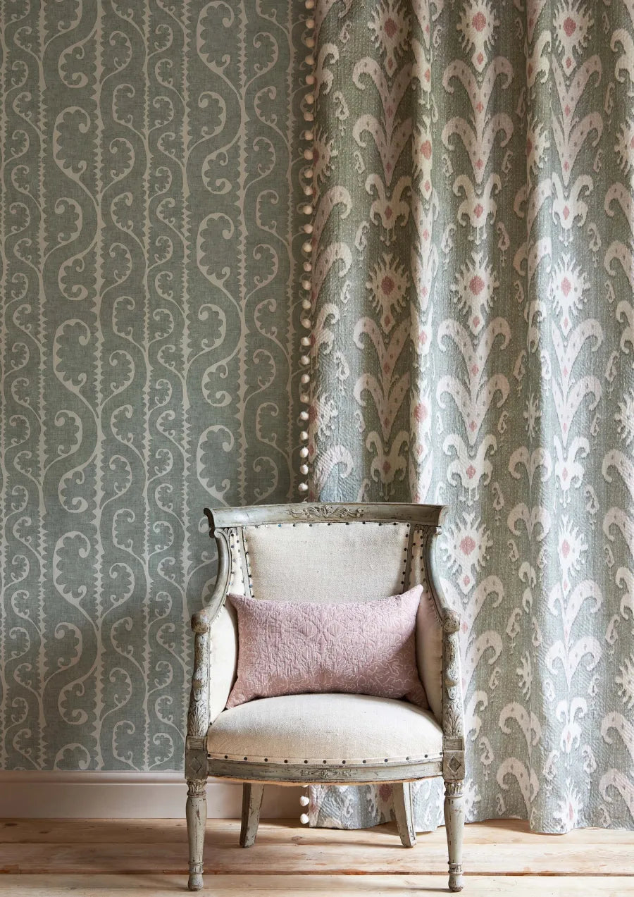 Lewis & Wood Kanthakat Sage Rose Made to Measure Curtains – lifestyle photograph