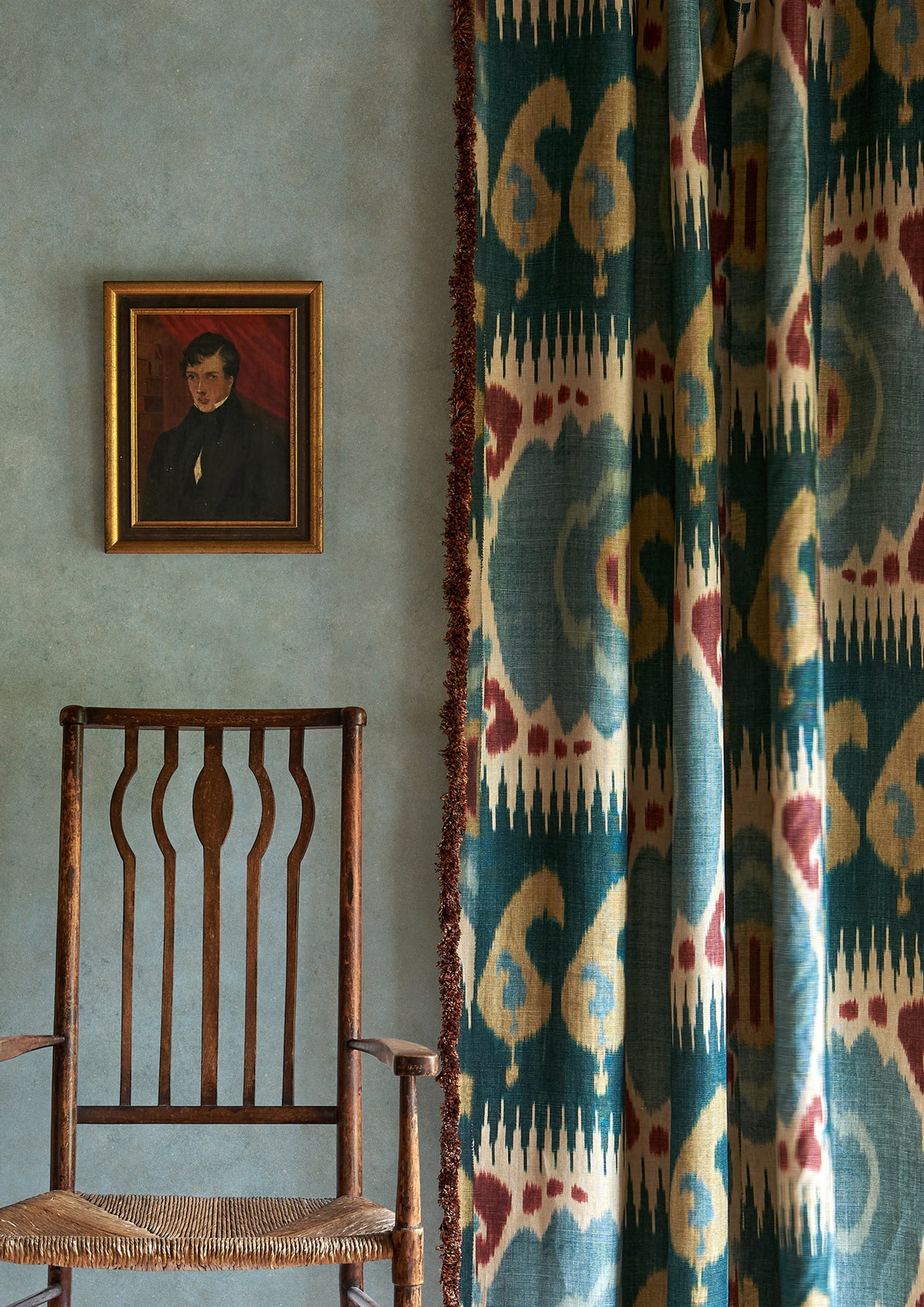 Lewis & Wood Kimono Cayenne Blue Made to Measure Roman Blinds – lifestyle photograph