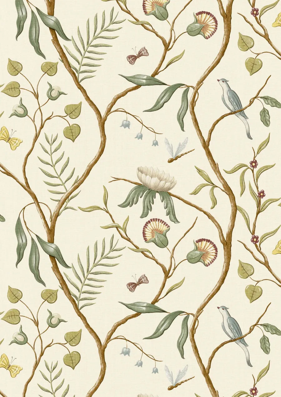 Lewis & Wood Adam's Eden Ivory Made to Measure Roman Blinds – full width