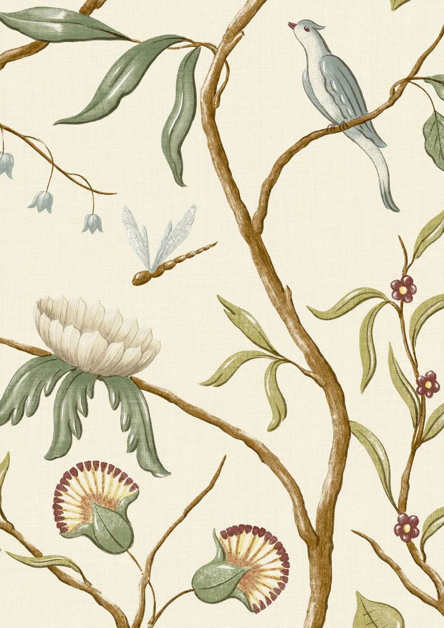 Lewis & Wood Adam's Eden Ivory Made to Measure Curtains – close-up