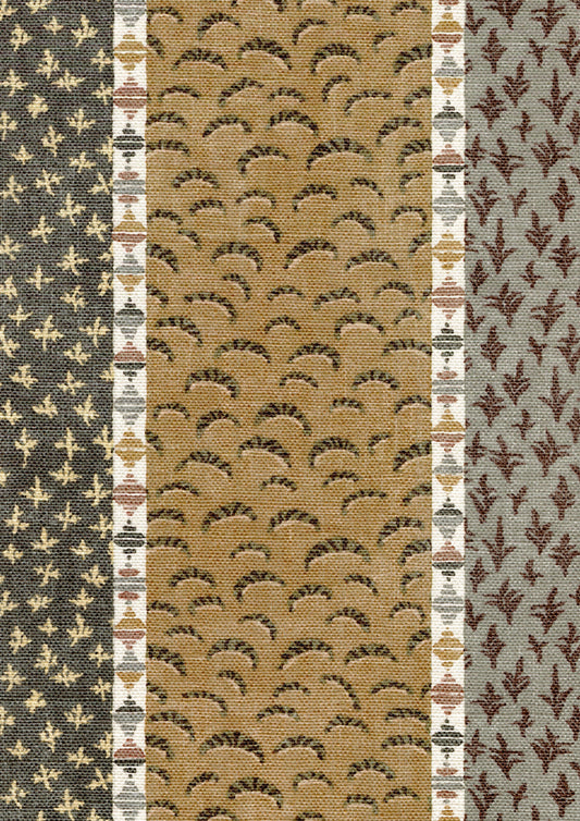 Lewis & Wood Asha Stripe Cedar Smoke Made to Measure Curtains – fabric detail