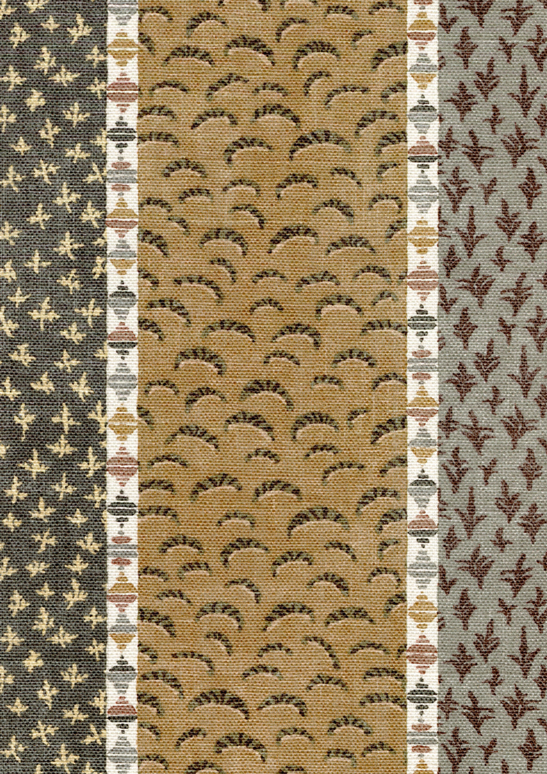 Lewis & Wood Asha Stripe Cedar Smoke Made to Measure Roman Blinds – fabric detail