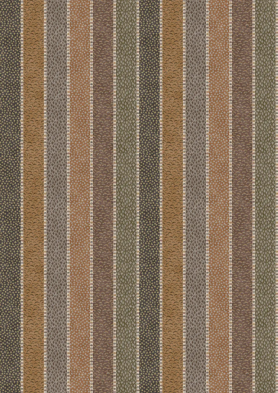Lewis & Wood Asha Stripe Cedar Smoke Made to Measure Roman Blinds – full width