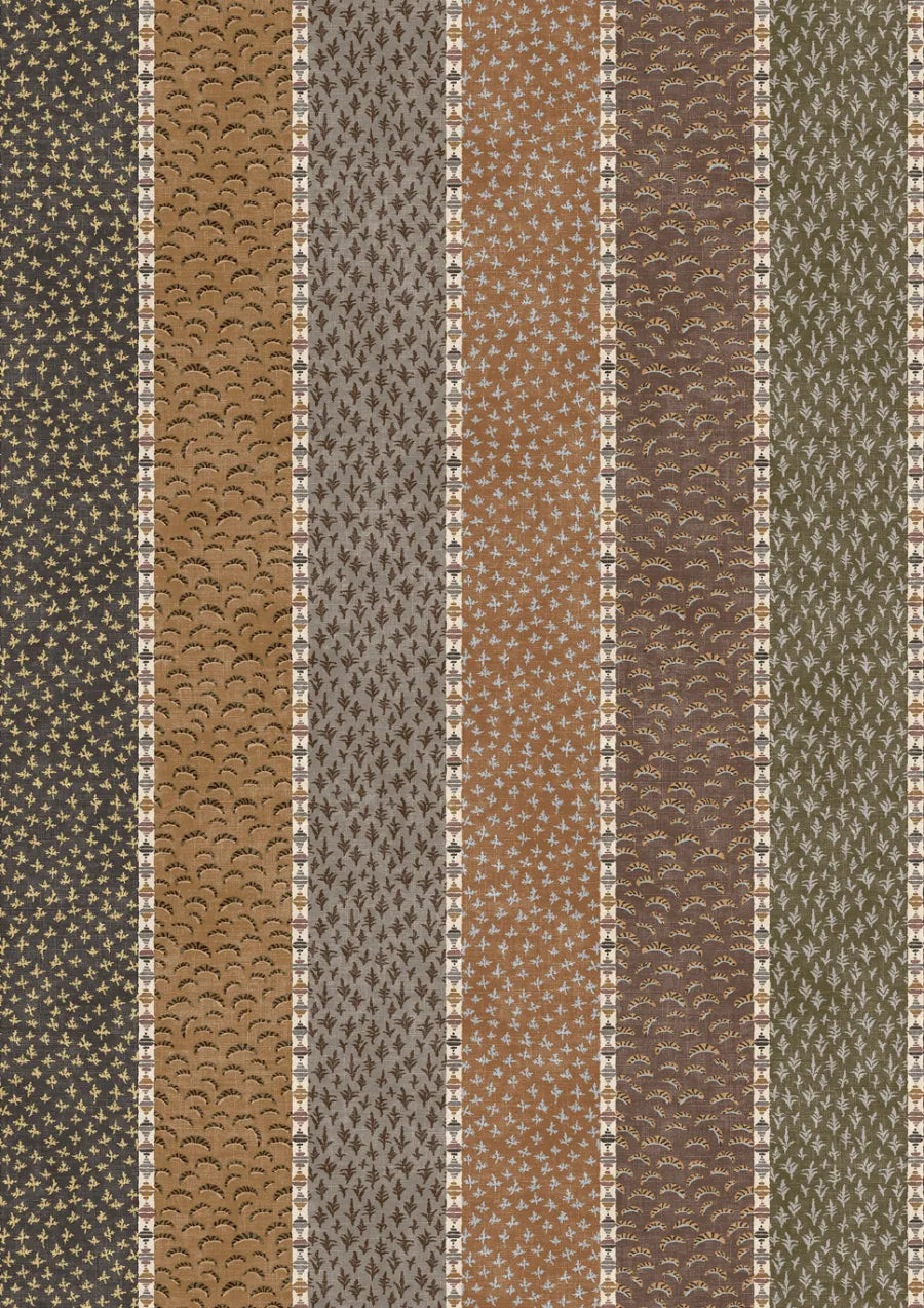Lewis & Wood Asha Stripe Cedar Smoke Made to Measure Roman Blinds – close-up