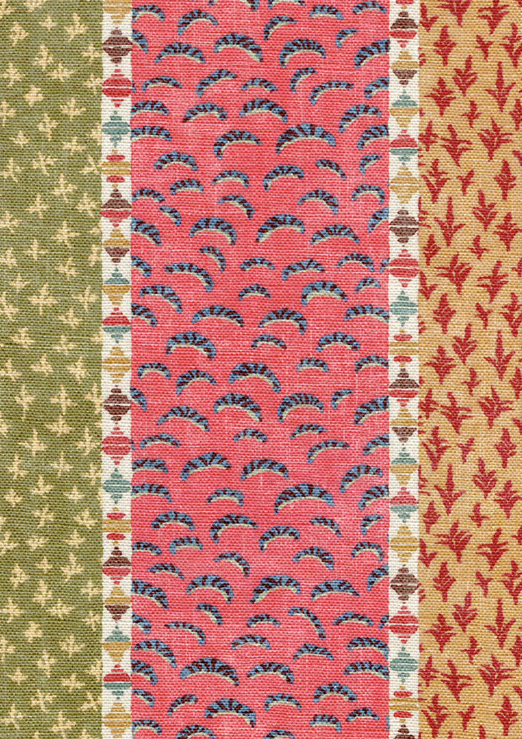 Lewis & Wood Asha Stripe Jaipur Spice Made to Measure Roman Blinds – fabric detail