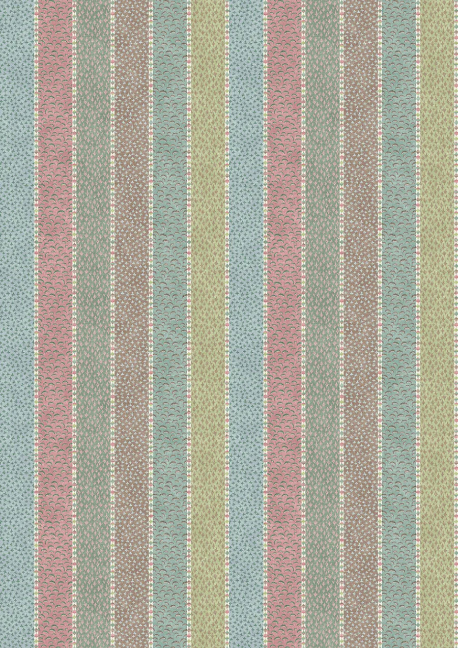 Lewis & Wood Asha Stripe Pistachio Rose Made to Measure Curtains – full width