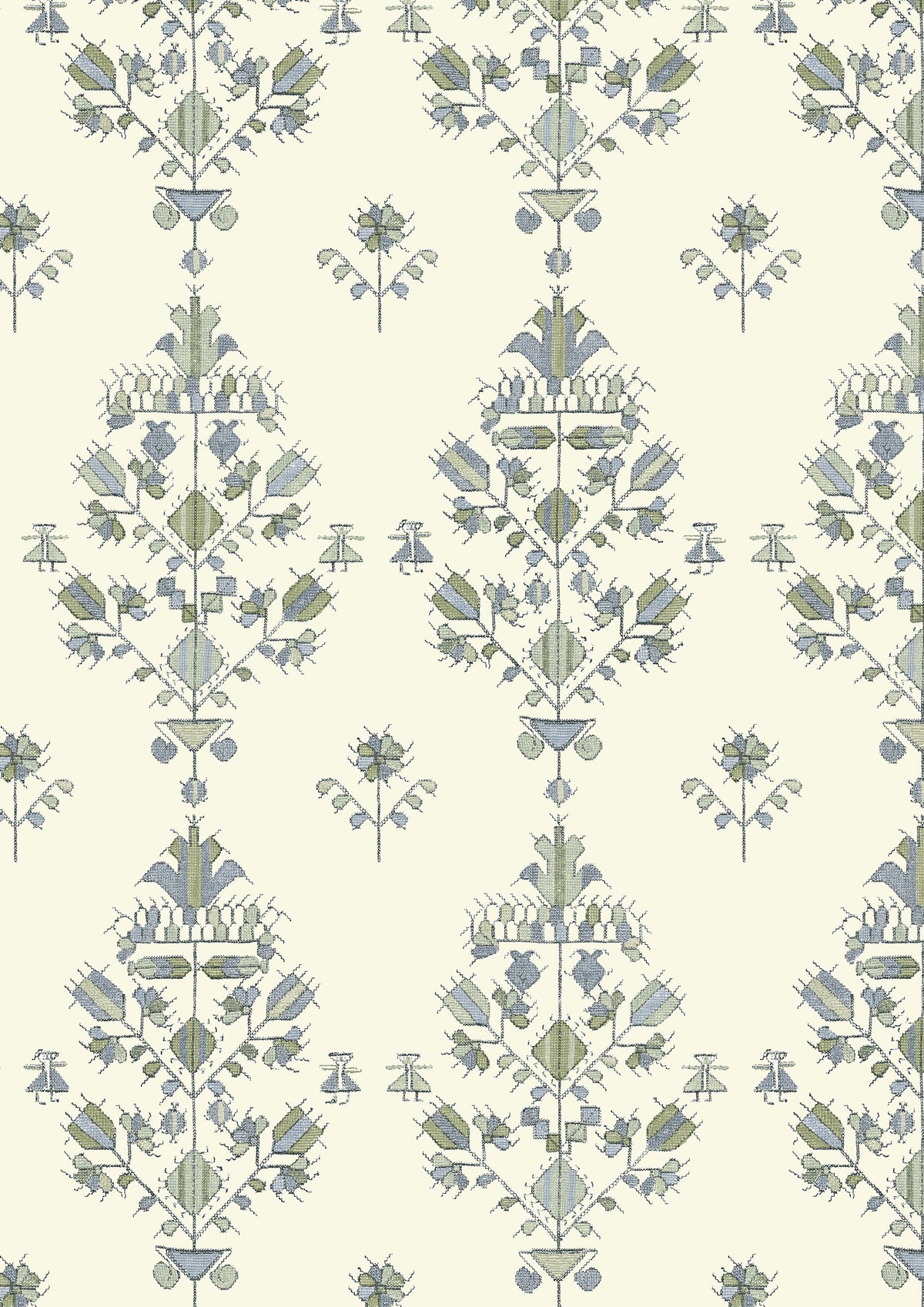 Lewis & Wood Athena Blue Myrtle Made to Measure Roman Blinds – close-up