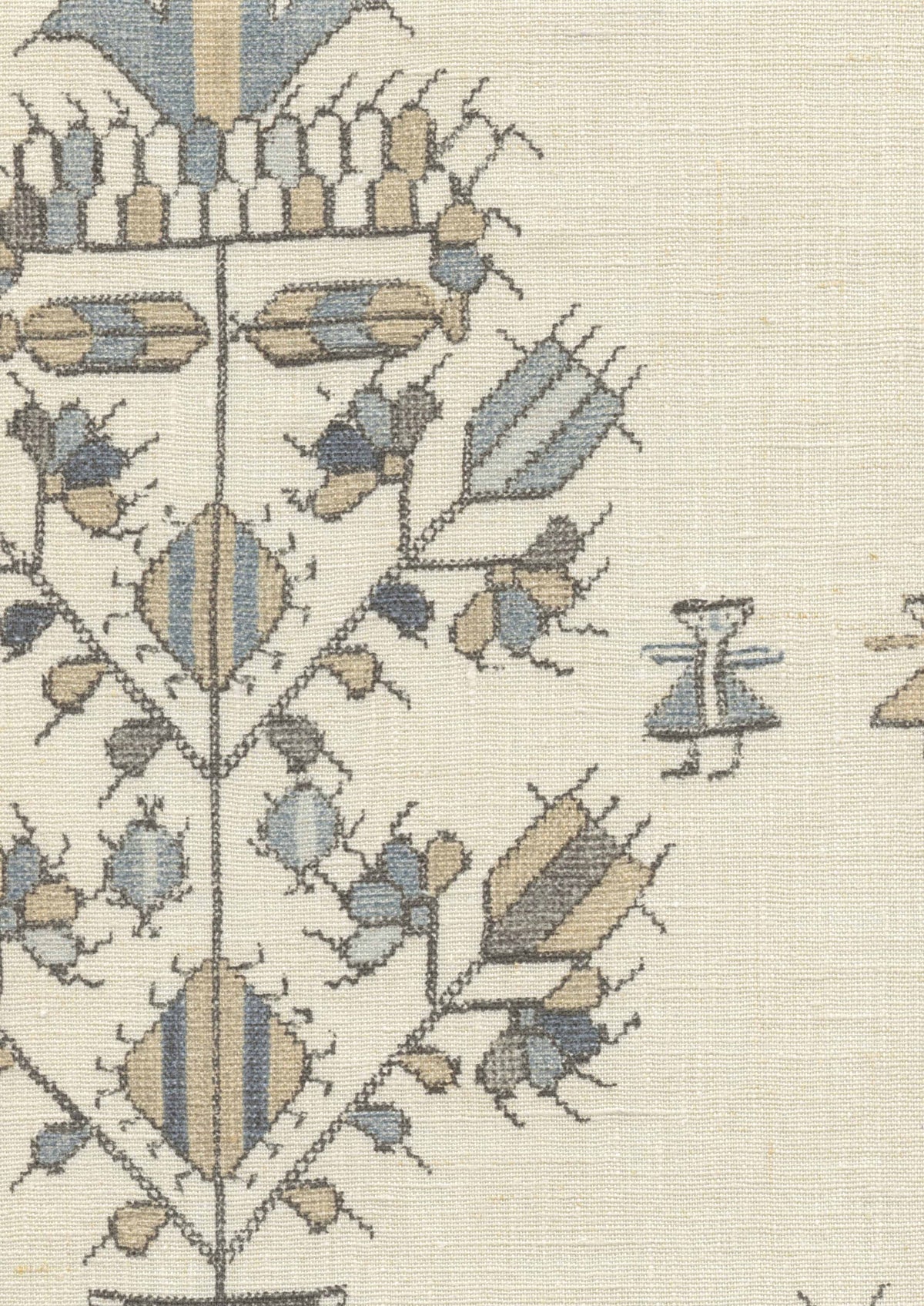 Lewis & Wood Athena Blue Sand Made to Measure Roman Blinds – fabric detail