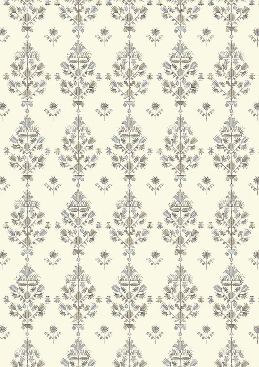 Lewis & Wood Athena Blue Sand Made to Measure Curtains – full width