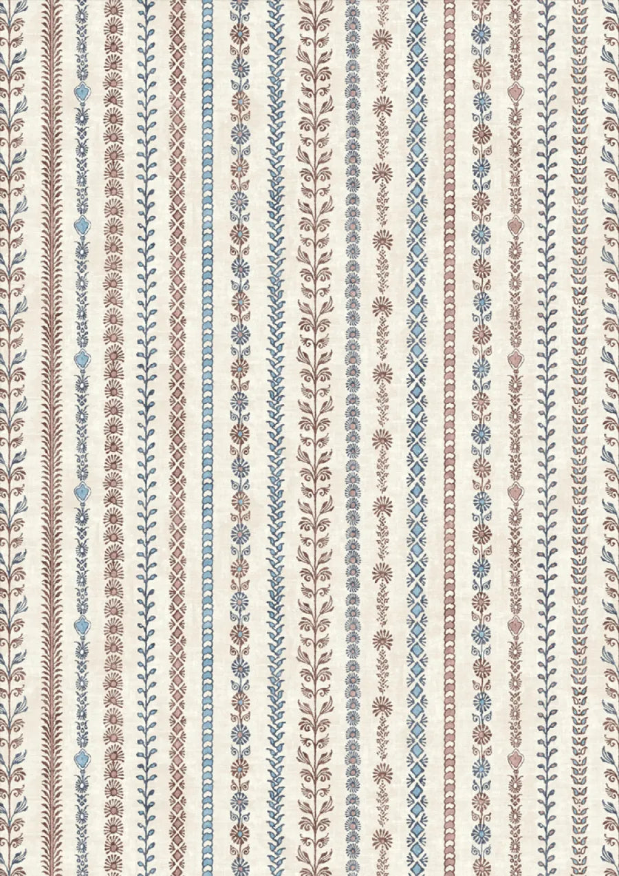Lewis & Wood Bandana Blue Almond Made to Measure Roman Blinds – close-up