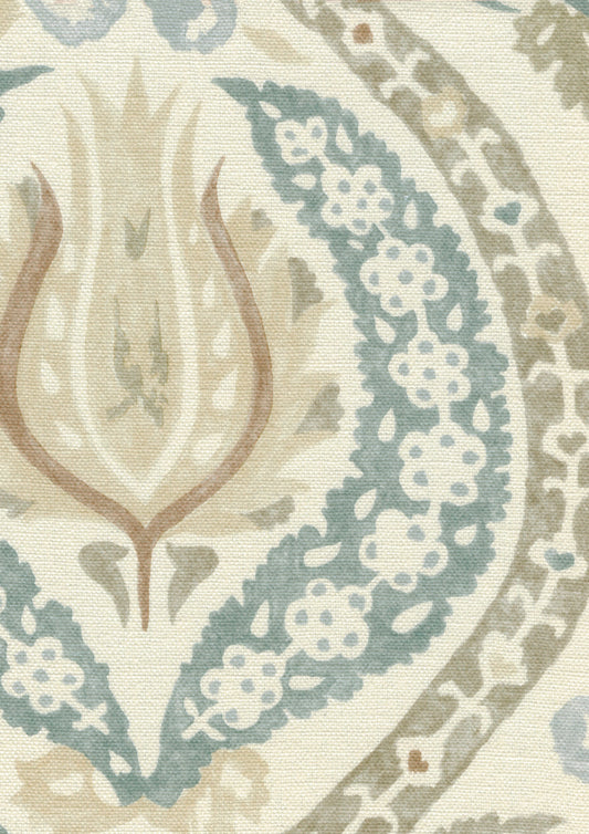 Lewis & Wood Benaki Blue Umber Made to Measure Roman Blinds – fabric detail