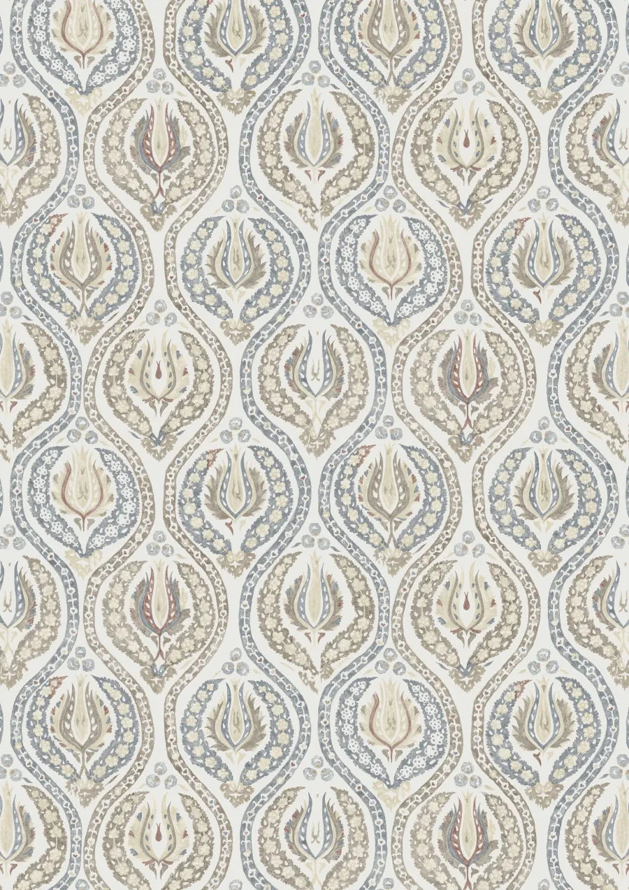 Lewis & Wood Benaki Blue Umber Made to Measure Roman Blinds – full width