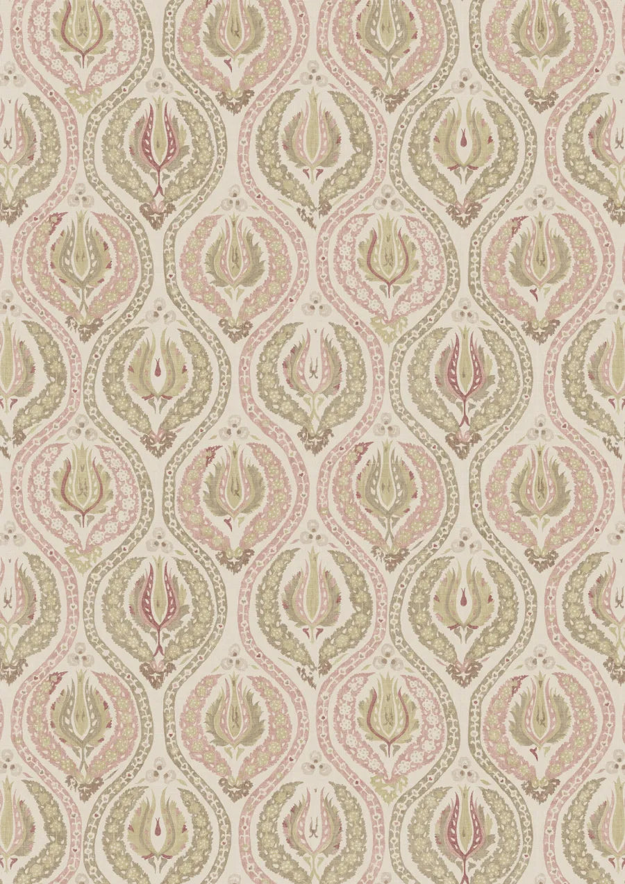 Lewis & Wood Benaki Cocoa Rose Made to Measure Curtains – full width